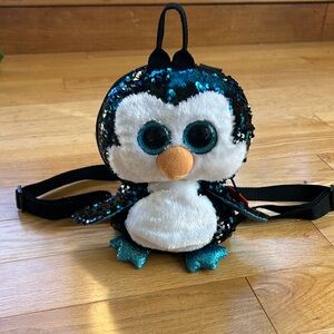 TY Waddles Sequins Penguin Kids Backpack with Adjustable Straps.